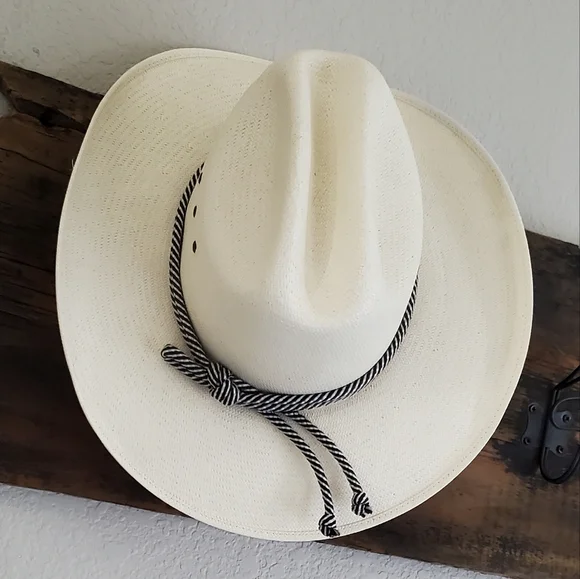 Texas Hat Company Genuine Shantung 20X Western Cowboy Hat, Natural, Sz 7 1/4" - Picture 2 of 15